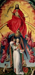 Sankt Mikael vejer sjælene, fra Den sidste dom, ca. 1445-50